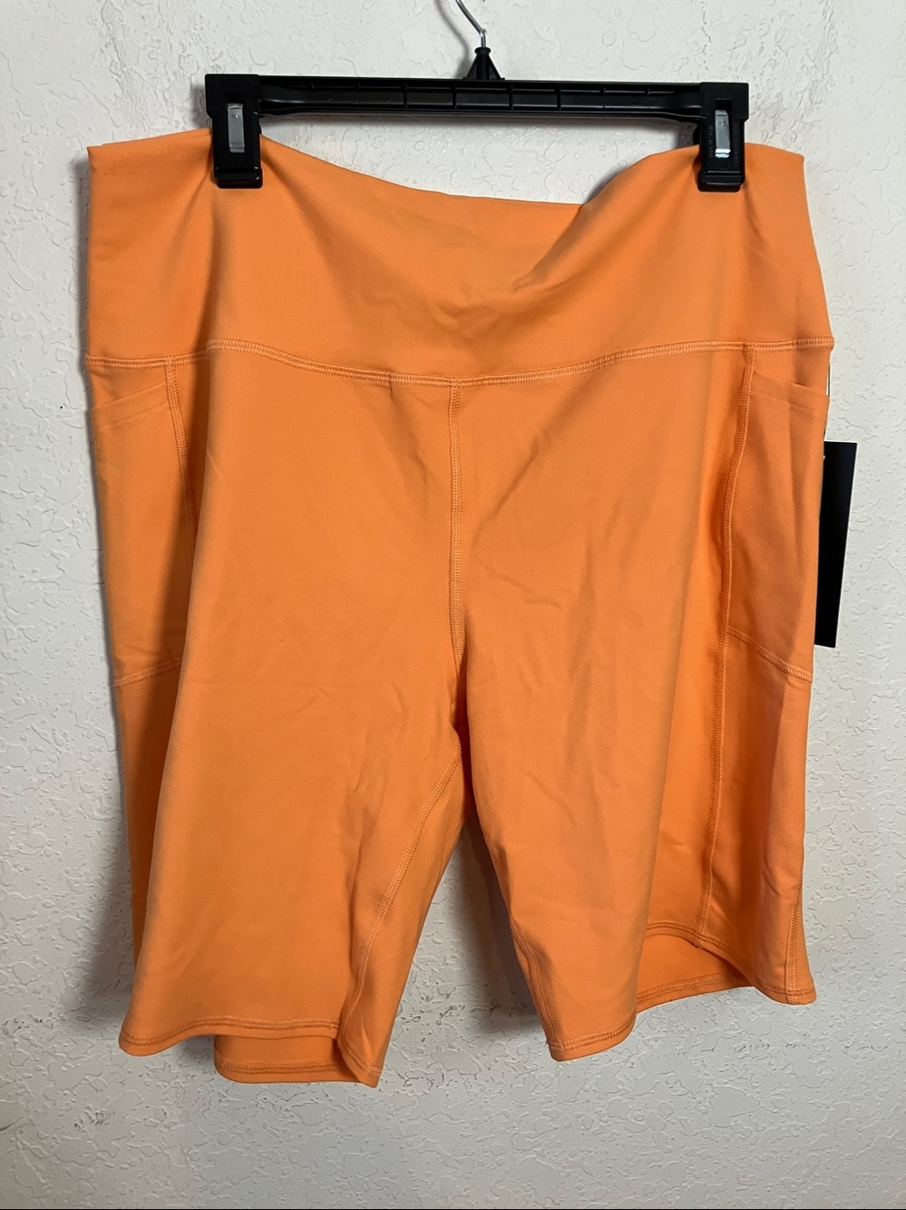 Mono B Athleisure Bright Orange Stretchy high-waist Bike Shorts